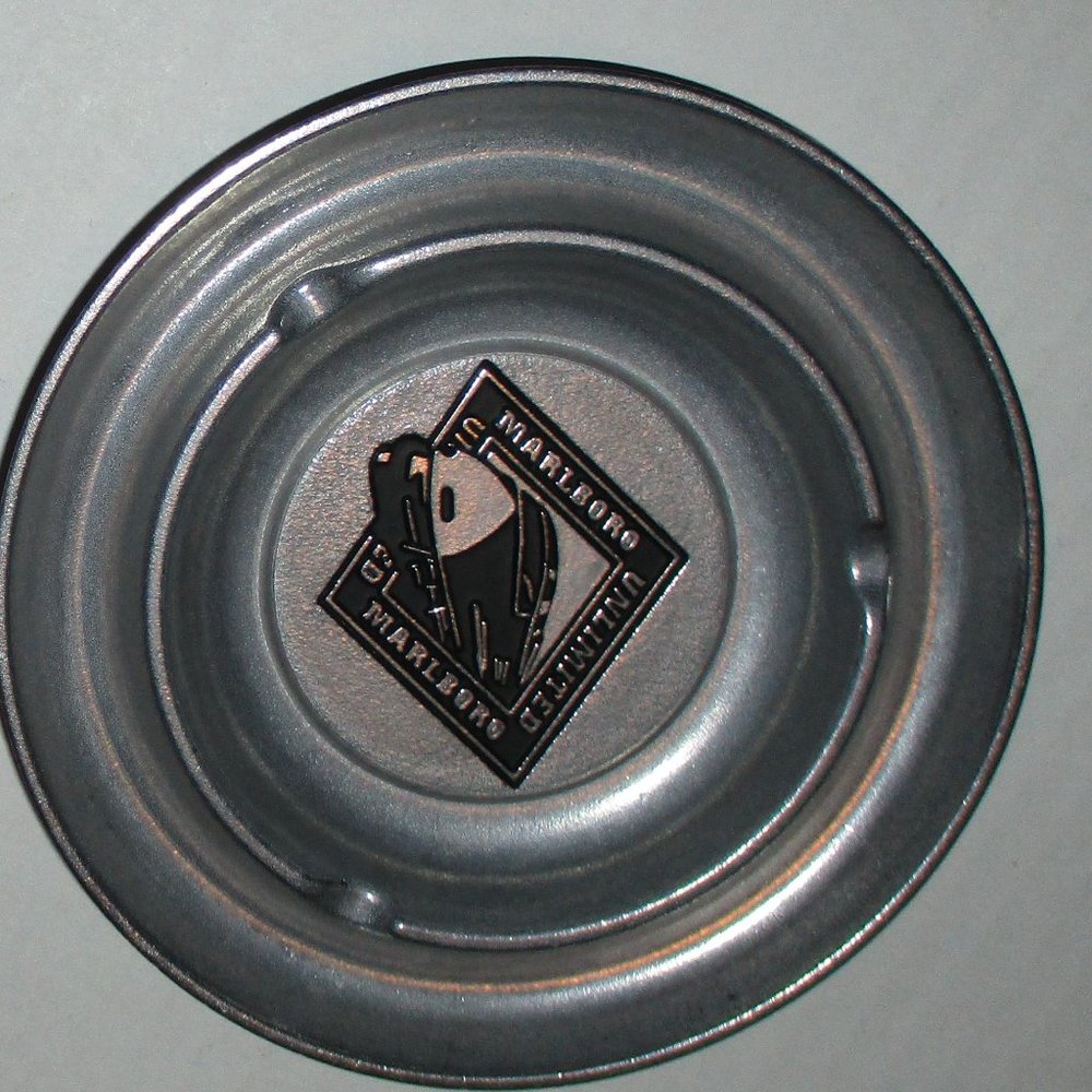 90s Pewter Ashtray Marlboro Unlimited Locomotive Train Mint Cigarette Smoking